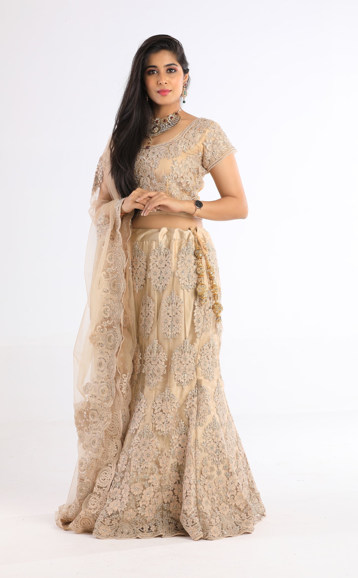 Aahna Chocolate Dusted Evening Dress