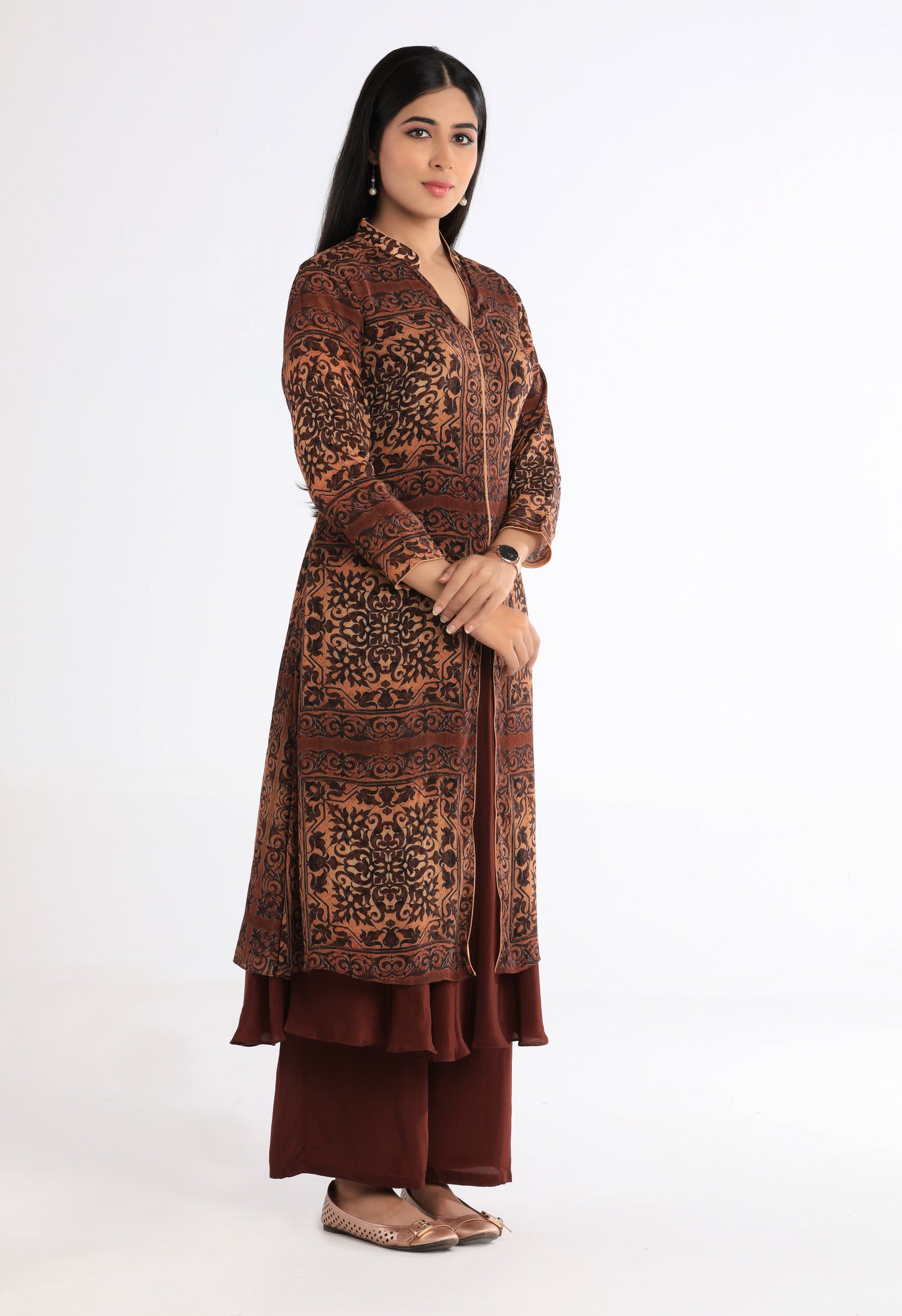Brown Palazzo Salwar