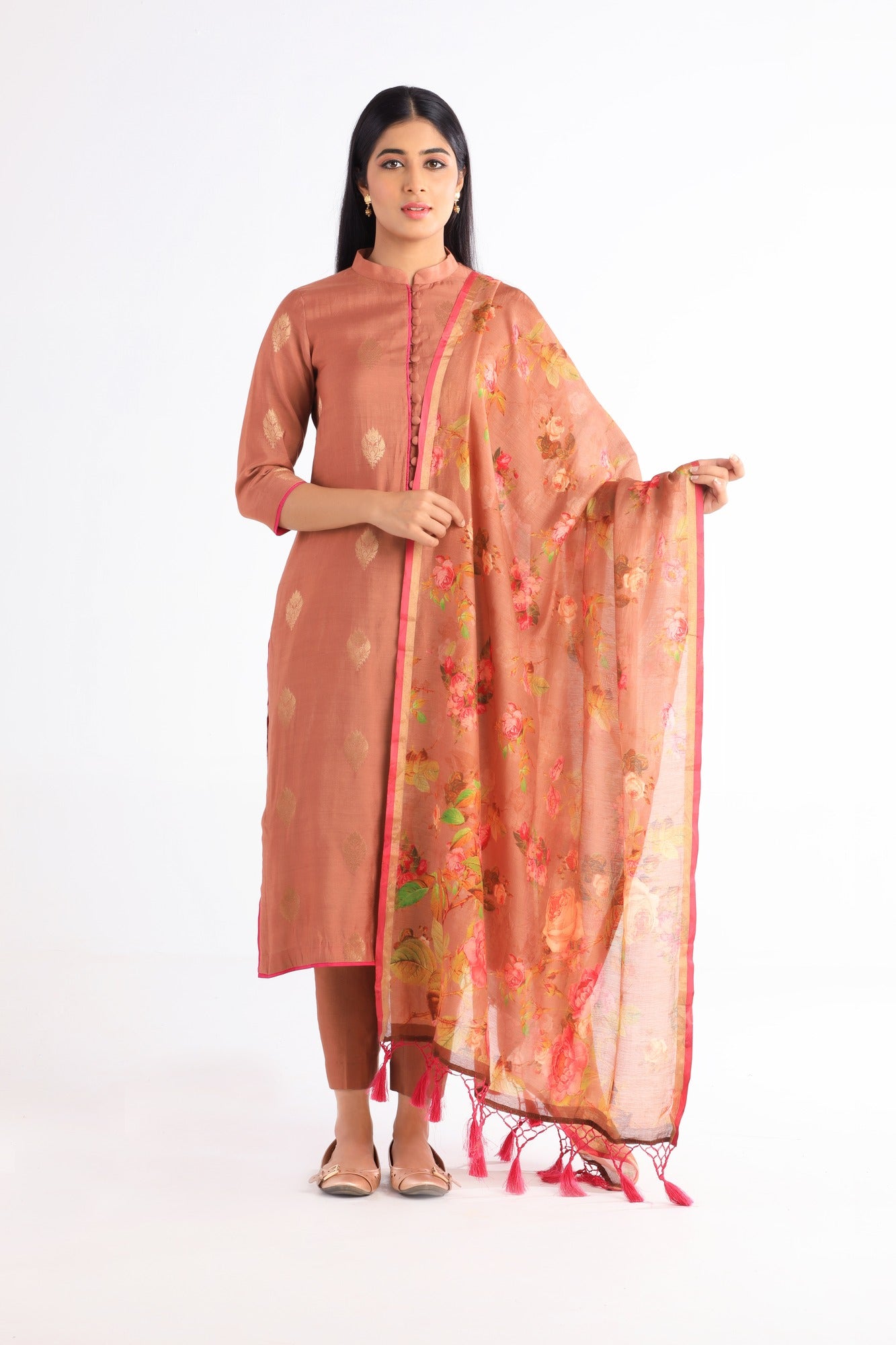 Trisha pastel brown kurta set