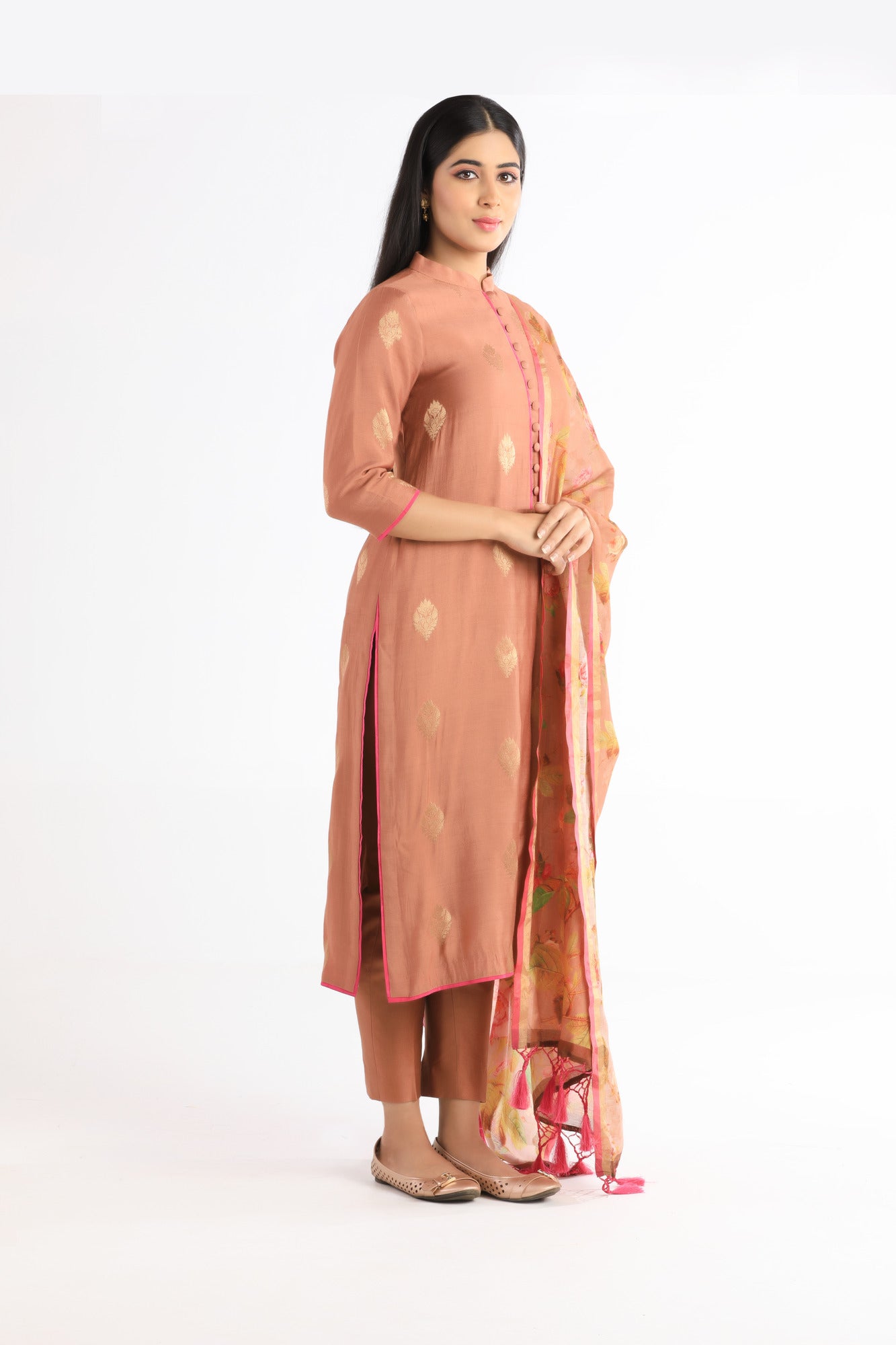 Trisha pastel brown kurta set