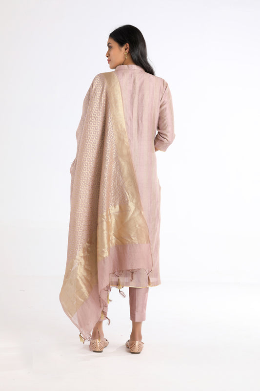 Kavya Chocolate Chanderi Cotton Silk Kurta