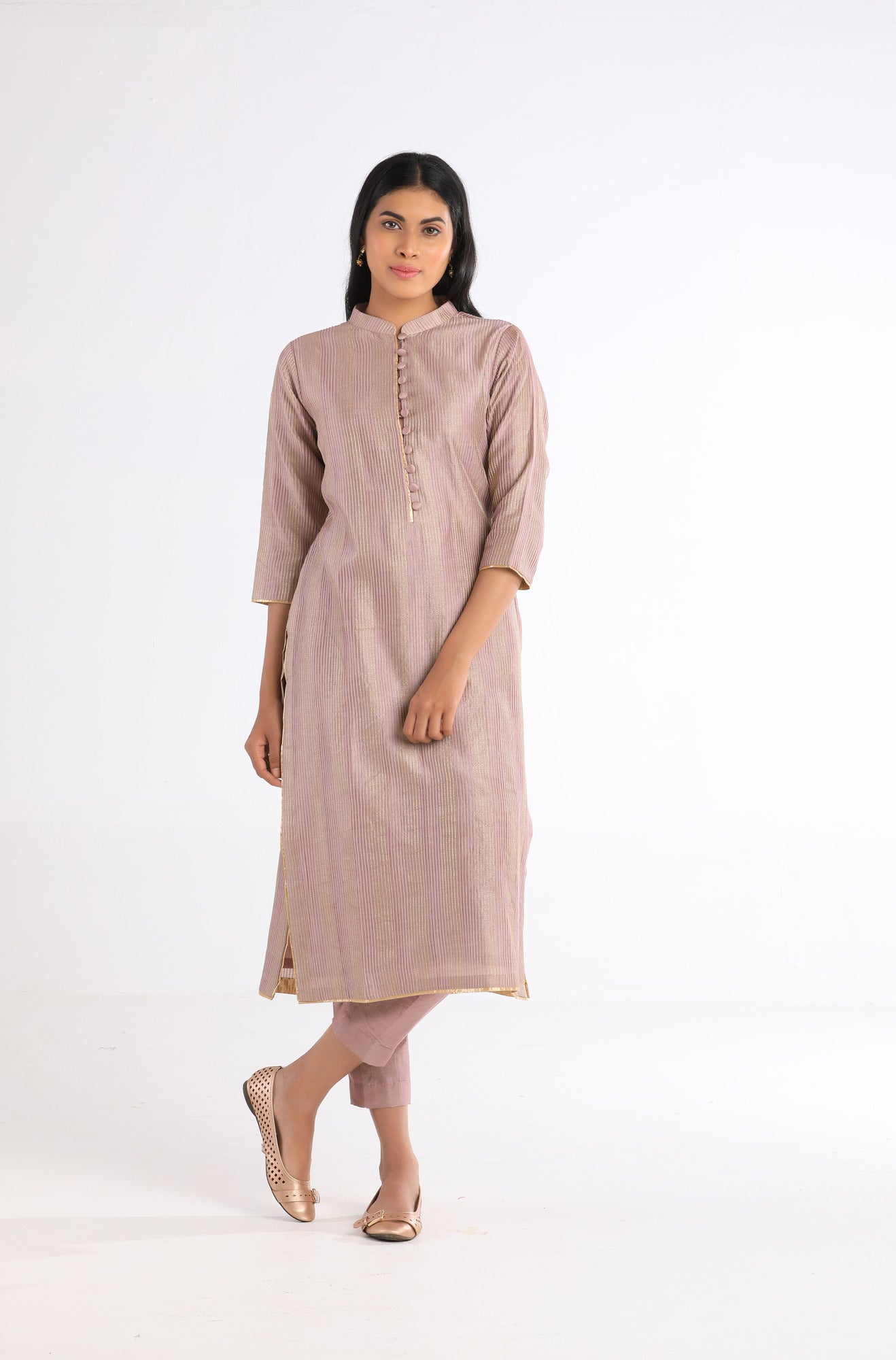 Kavya Chocolate Chanderi Cotton Silk Kurta
