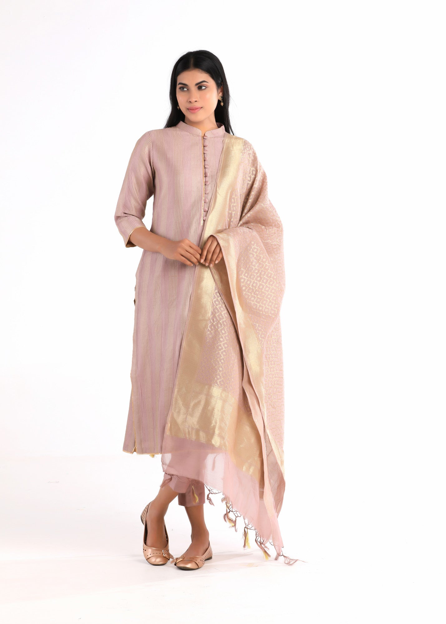 Kavya Chocolate Chanderi Cotton Silk Kurta