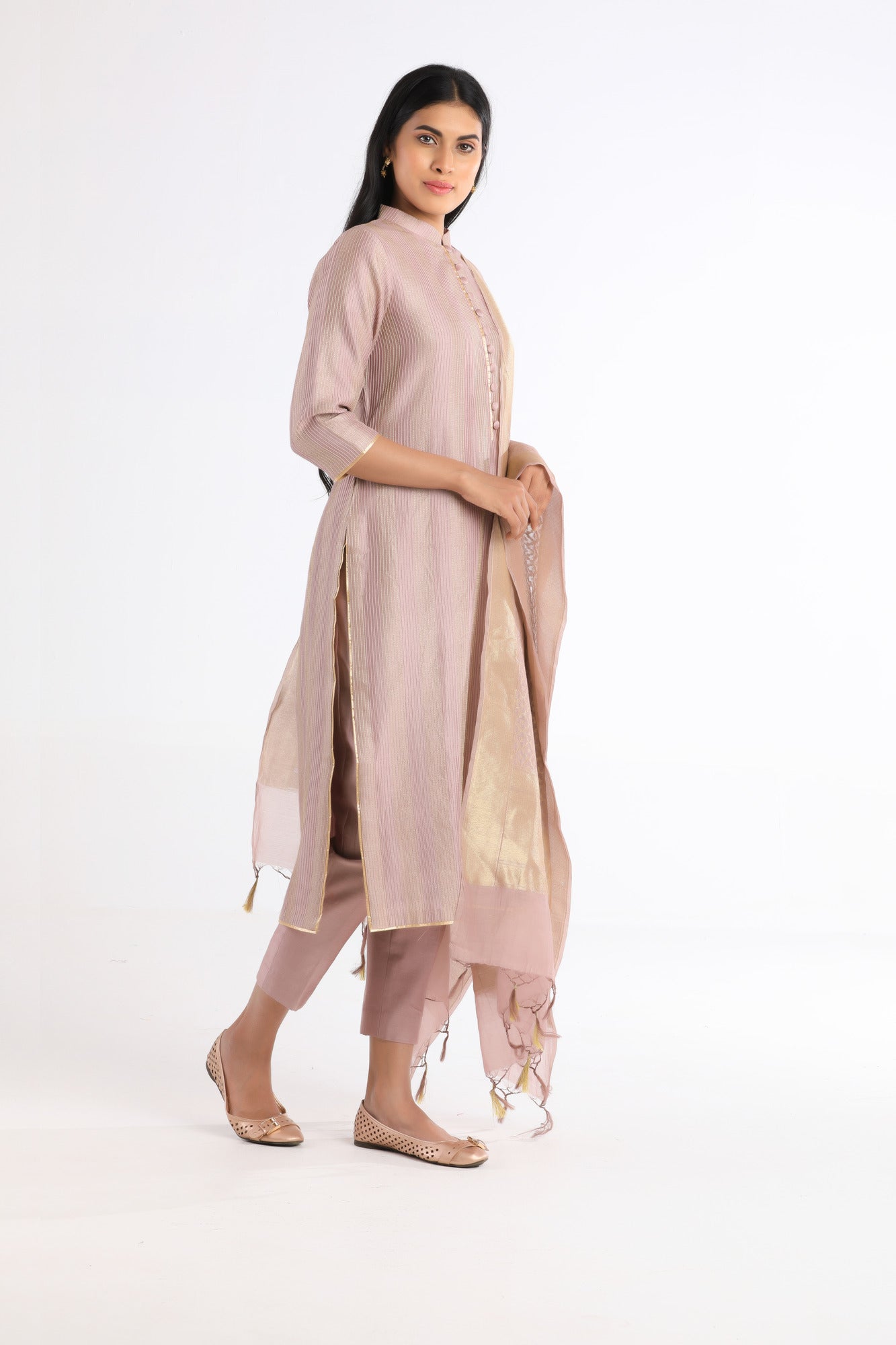 Kavya Chocolate Chanderi Cotton Silk Kurta