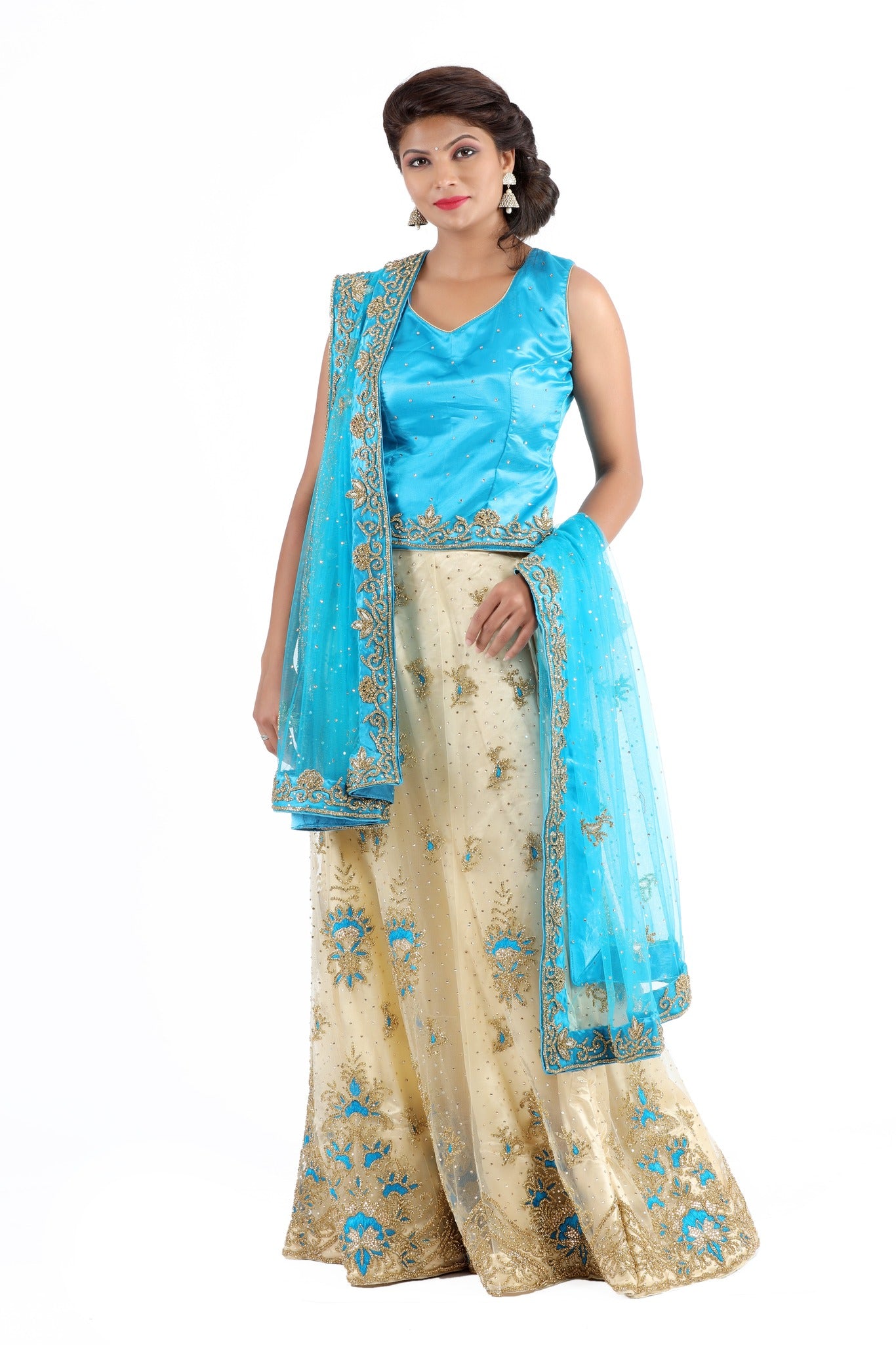 Anamika Turquoise Blue Lehenga