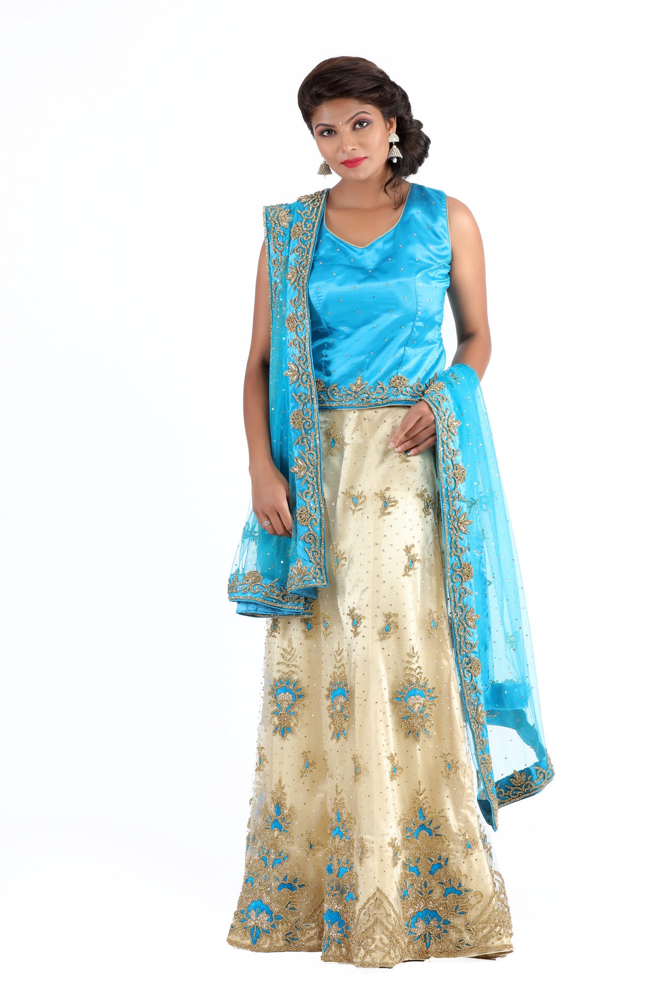 Anamika Turquoise Blue Lehenga