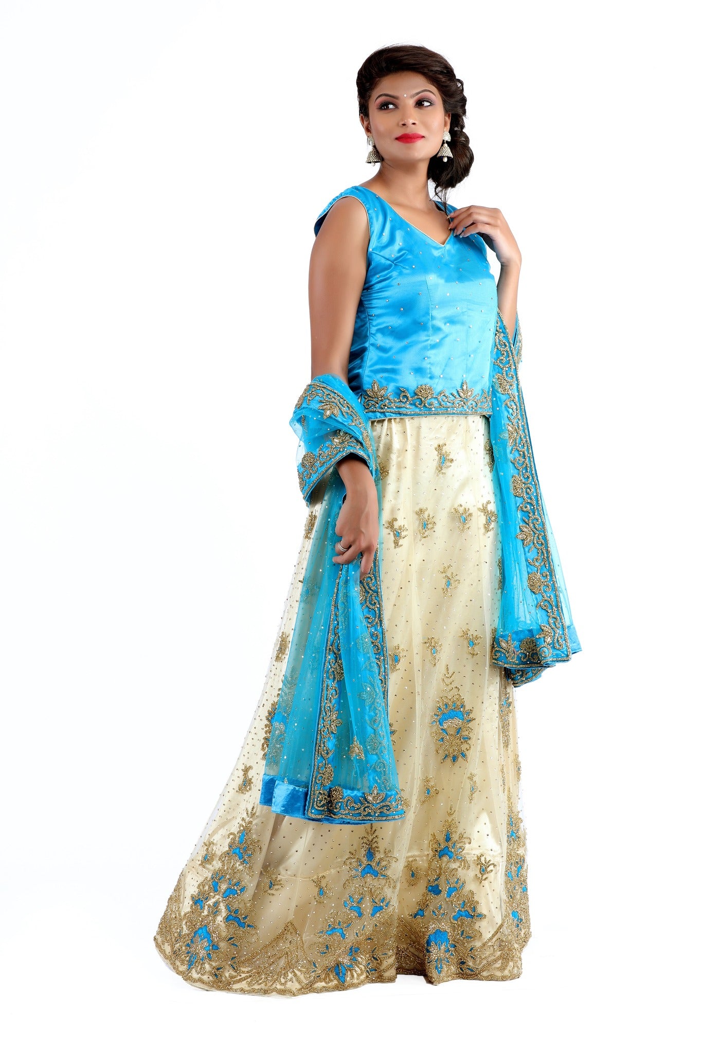 Anamika Turquoise Blue Lehenga