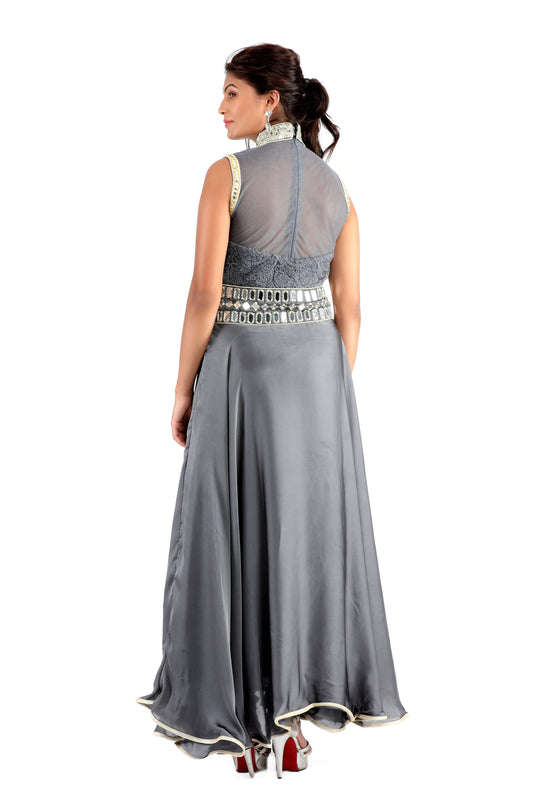Advak Shimmery Grey and Gold Dress