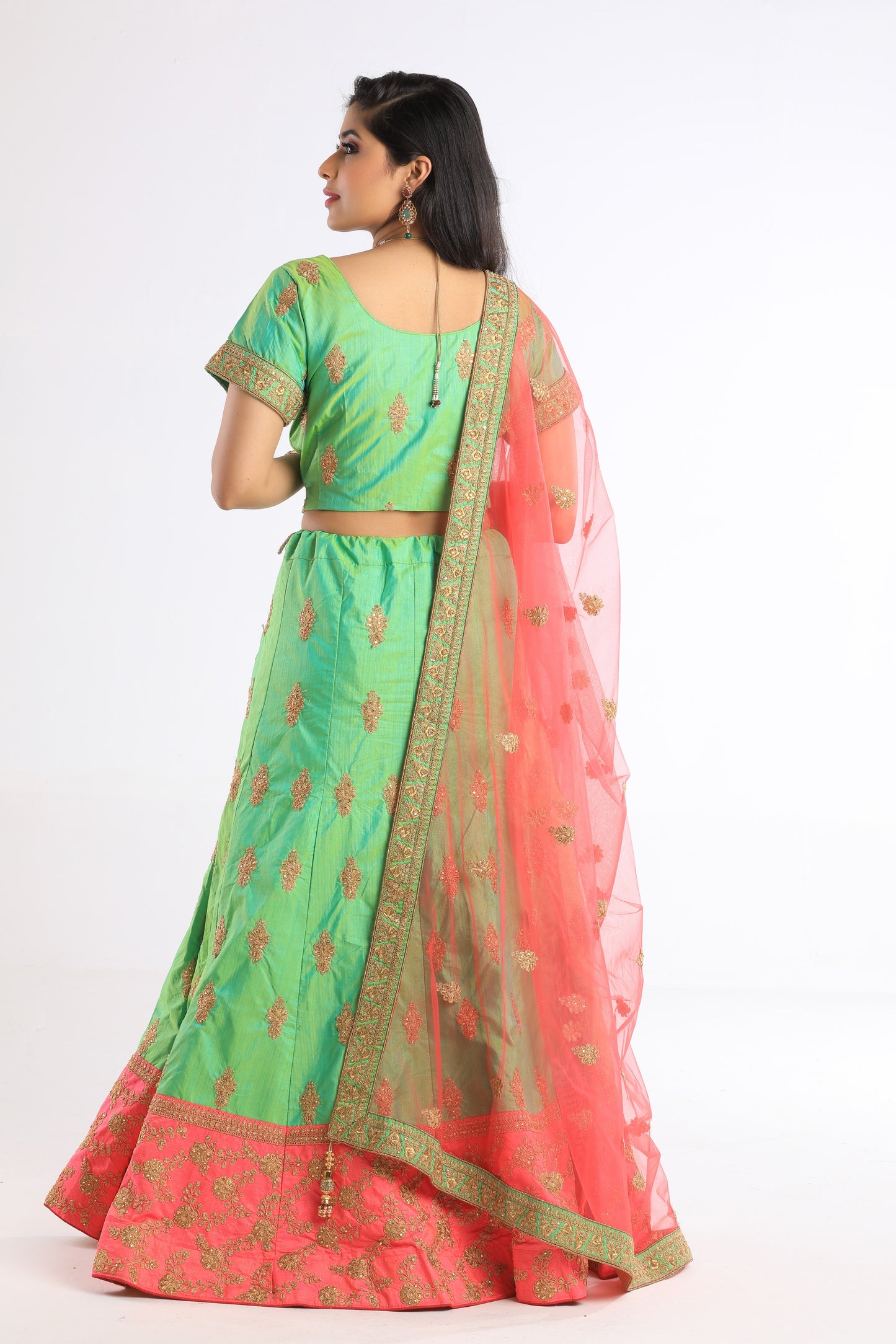 Ishita Green and Pink Lehenga