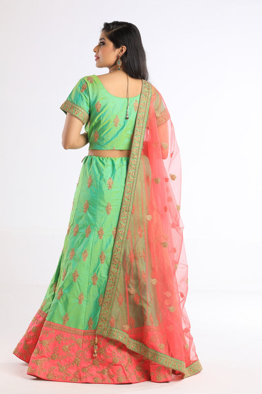 Ishita Green and Pink Lehenga