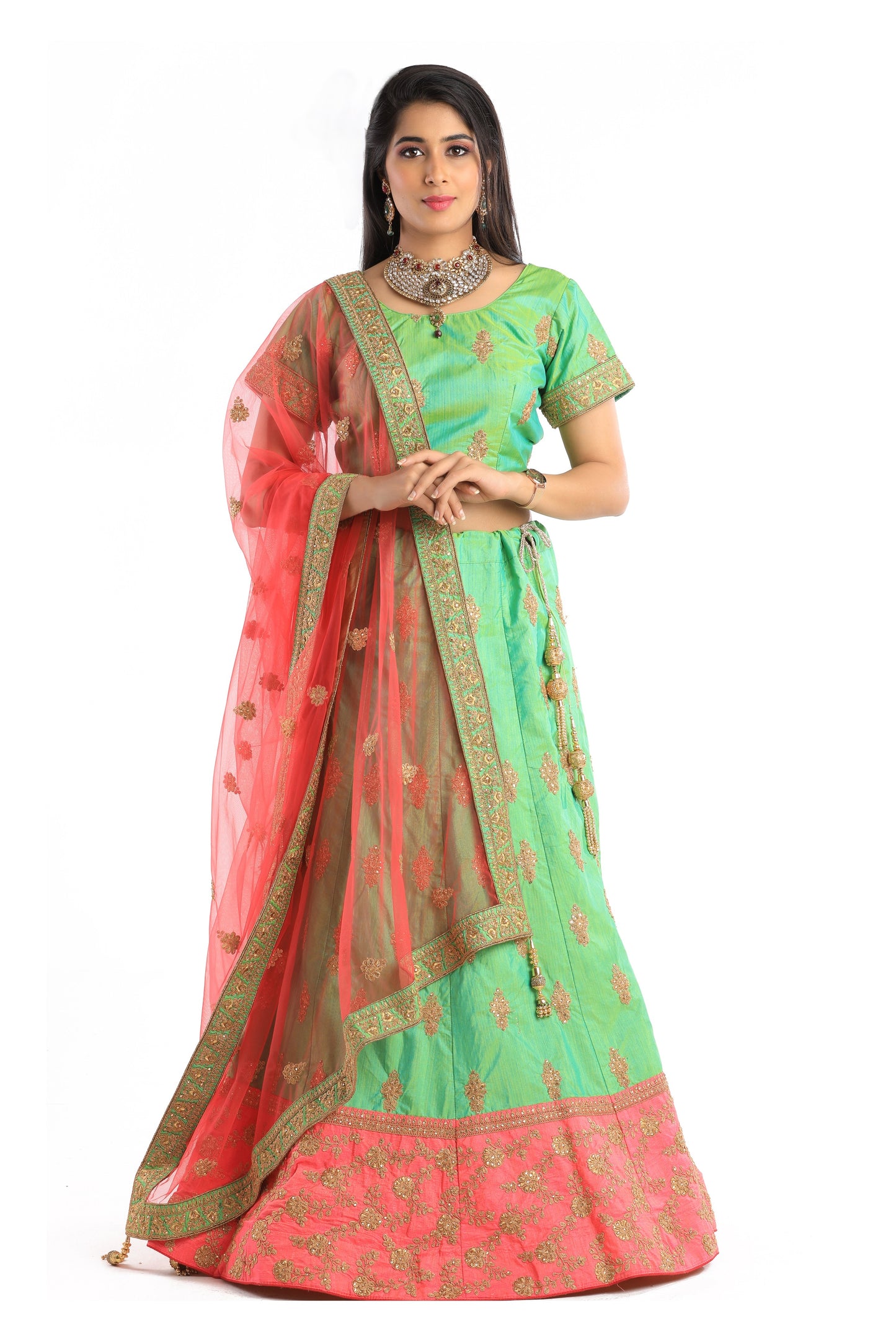 Ishita Green and Pink Lehenga
