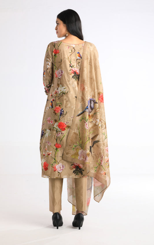 Nitara Khaki Floral Suit
