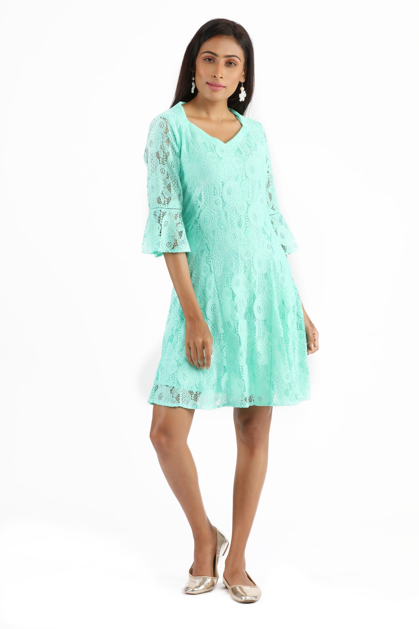 Aaliya Mint Lace Dress
