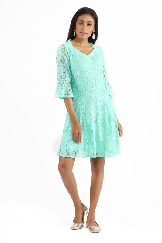 Aaliya Mint Lace Dress