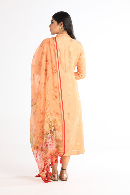 Dhriti Orange Chanderi Kurta Set