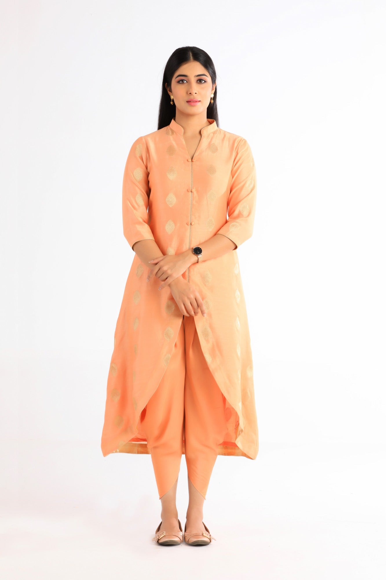 Dhriti Orange Chanderi Kurta Set