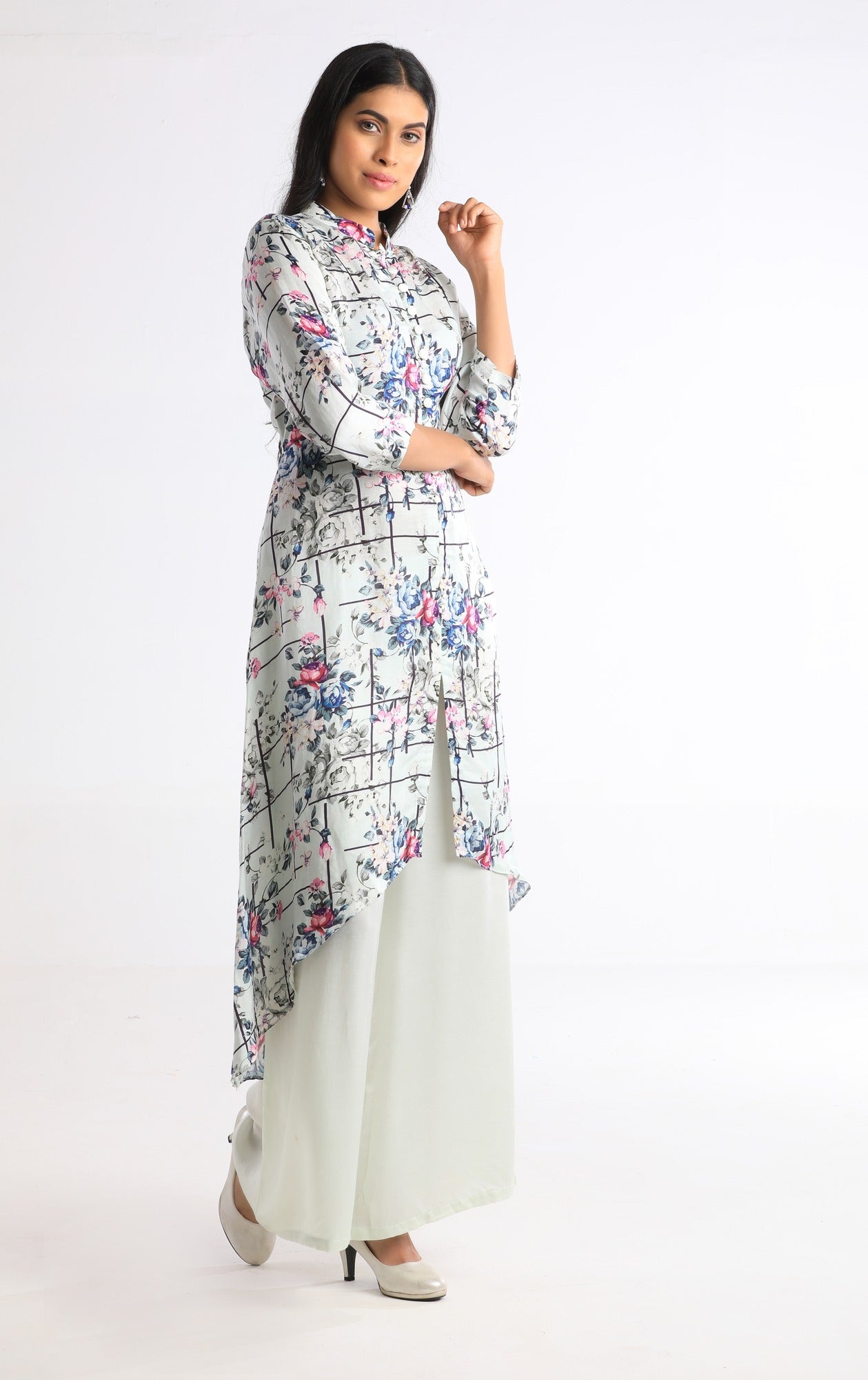 Sneha Pastel Blue Shirtdress suit