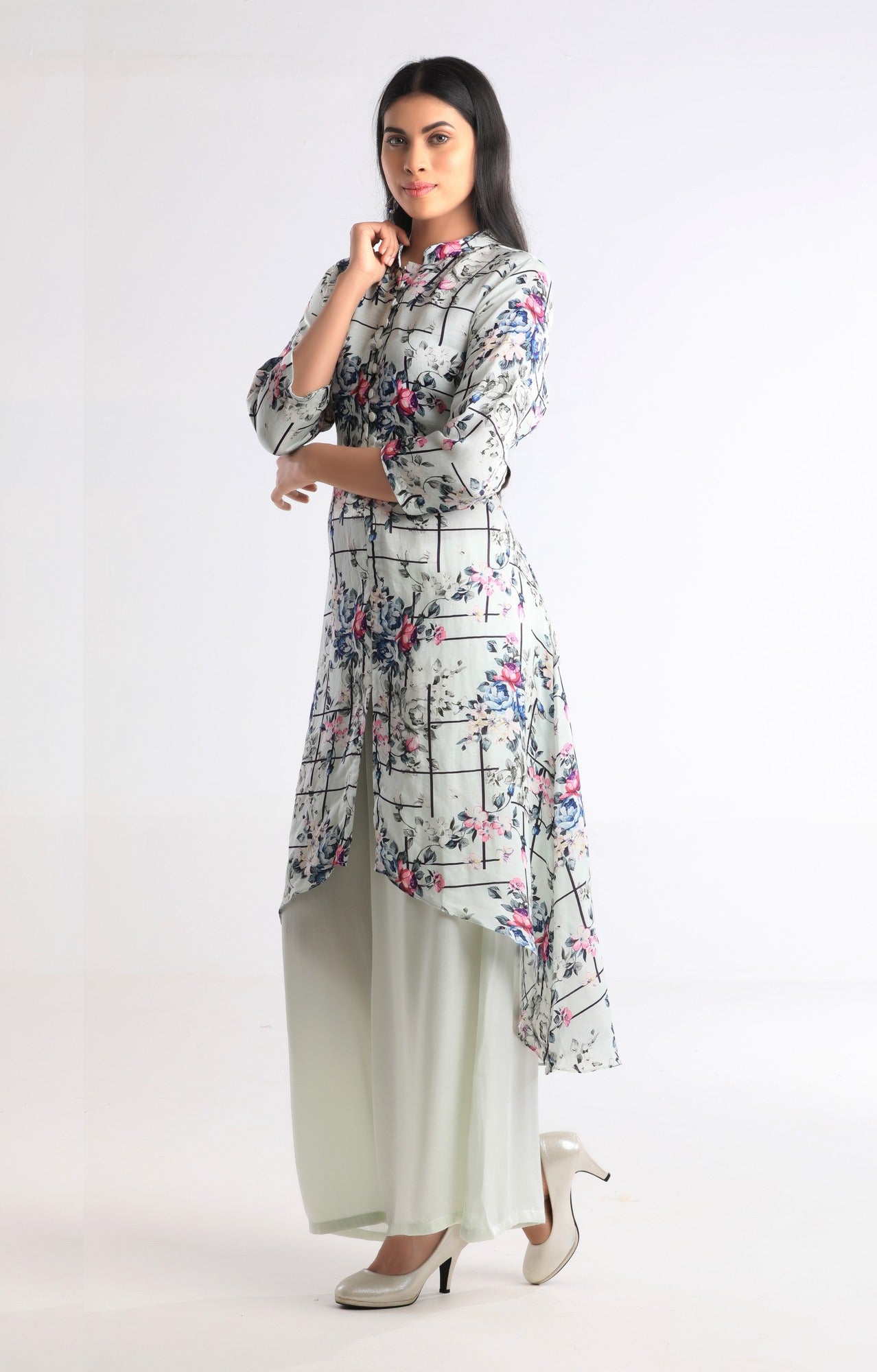 Sneha Pastel Blue Shirtdress suit