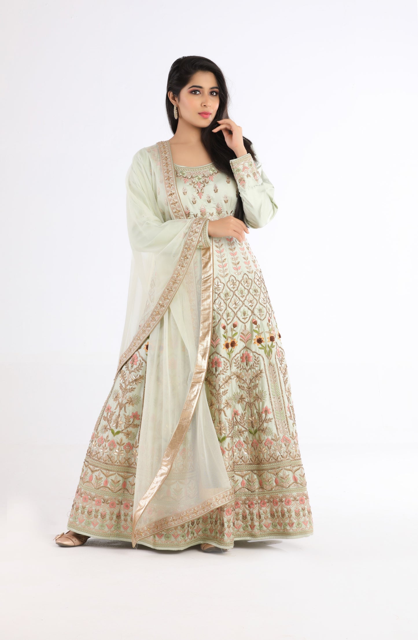 Anoushka Pastel Green Dress