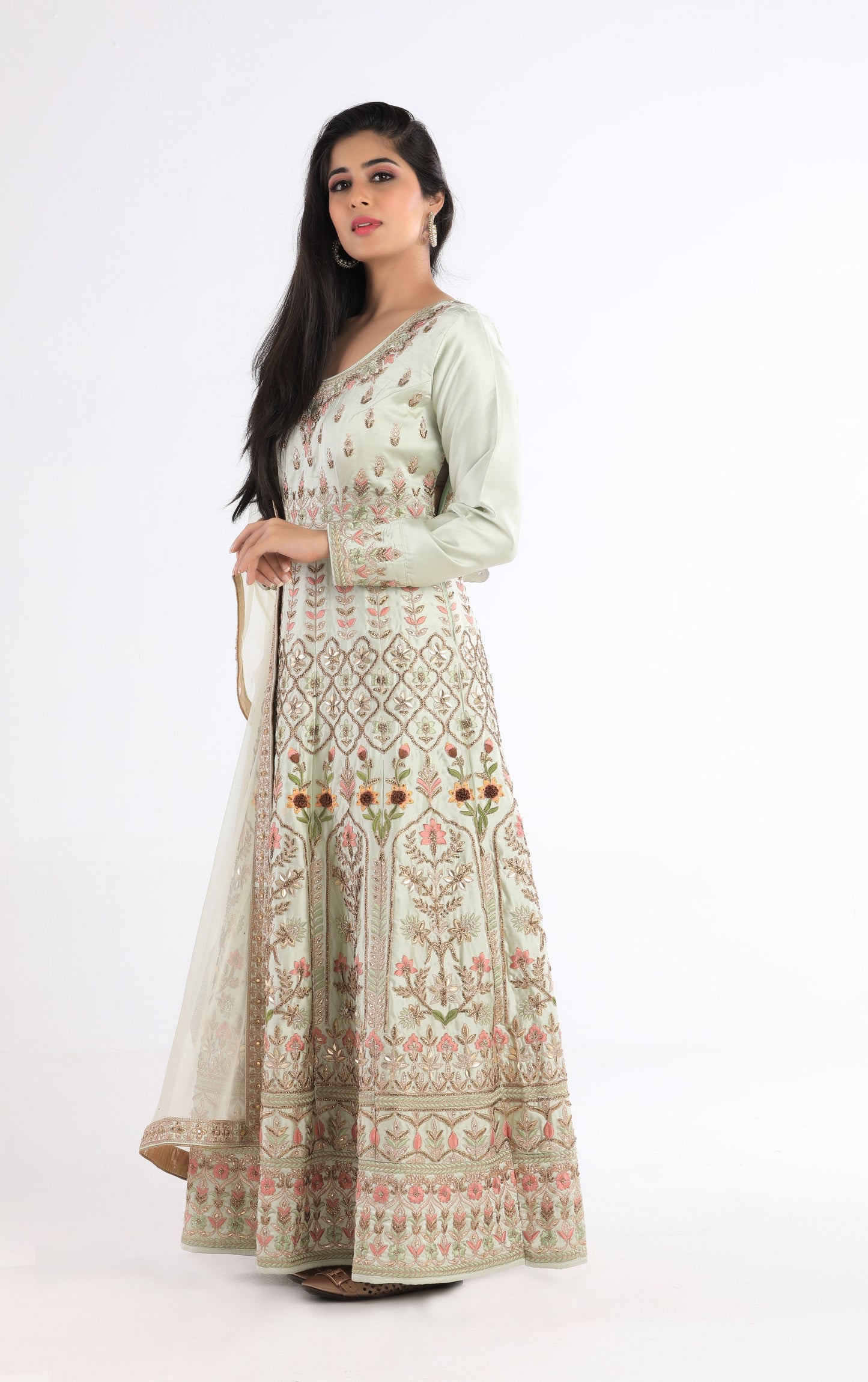 Anoushka Pastel Green Dress