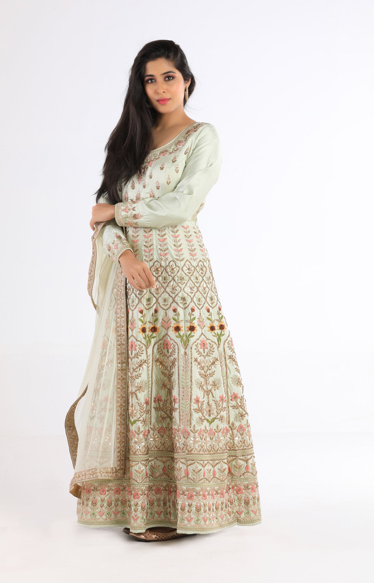 Anoushka Pastel Green Dress