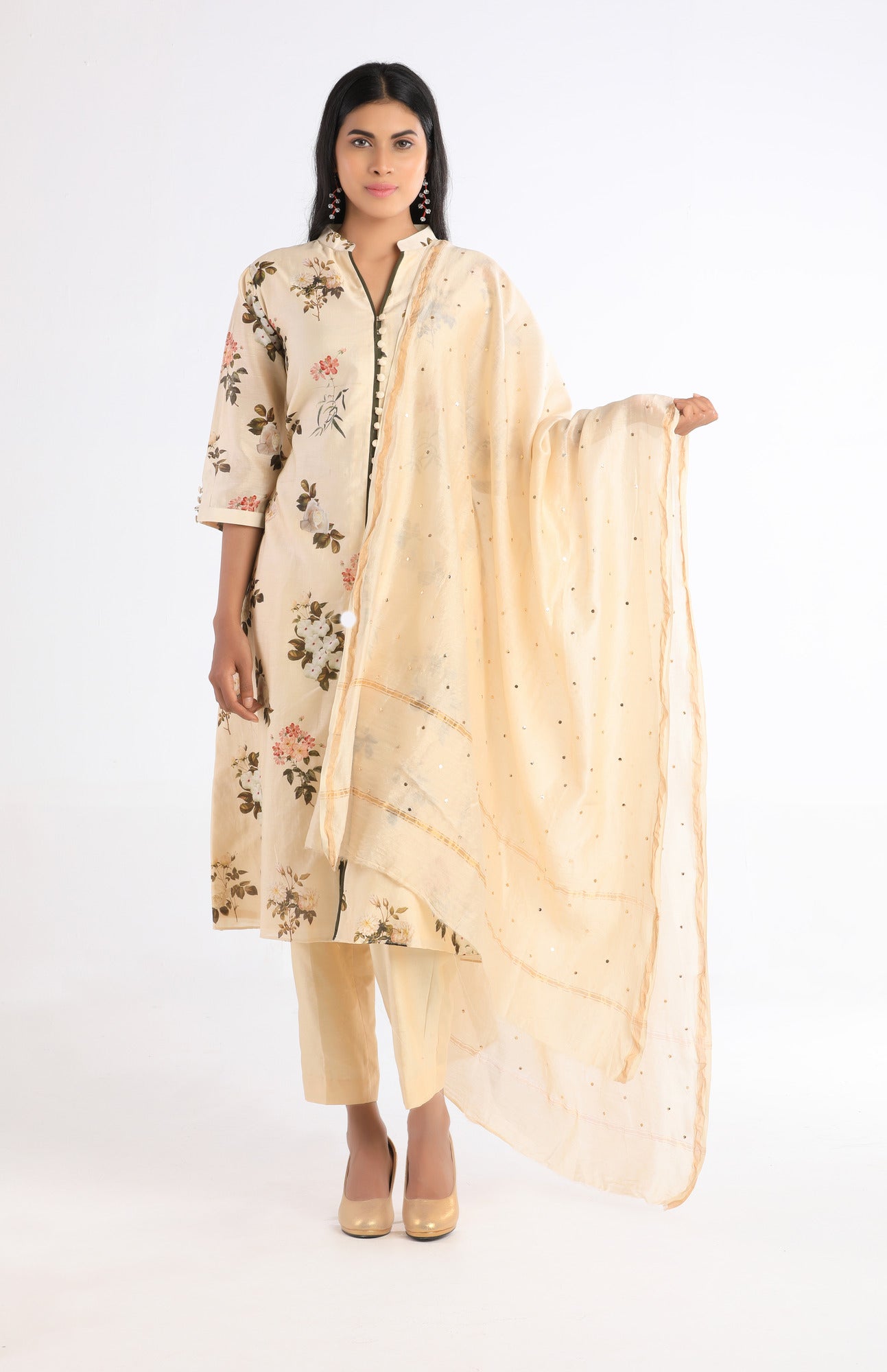 Raveena Yellow Floral Suit
