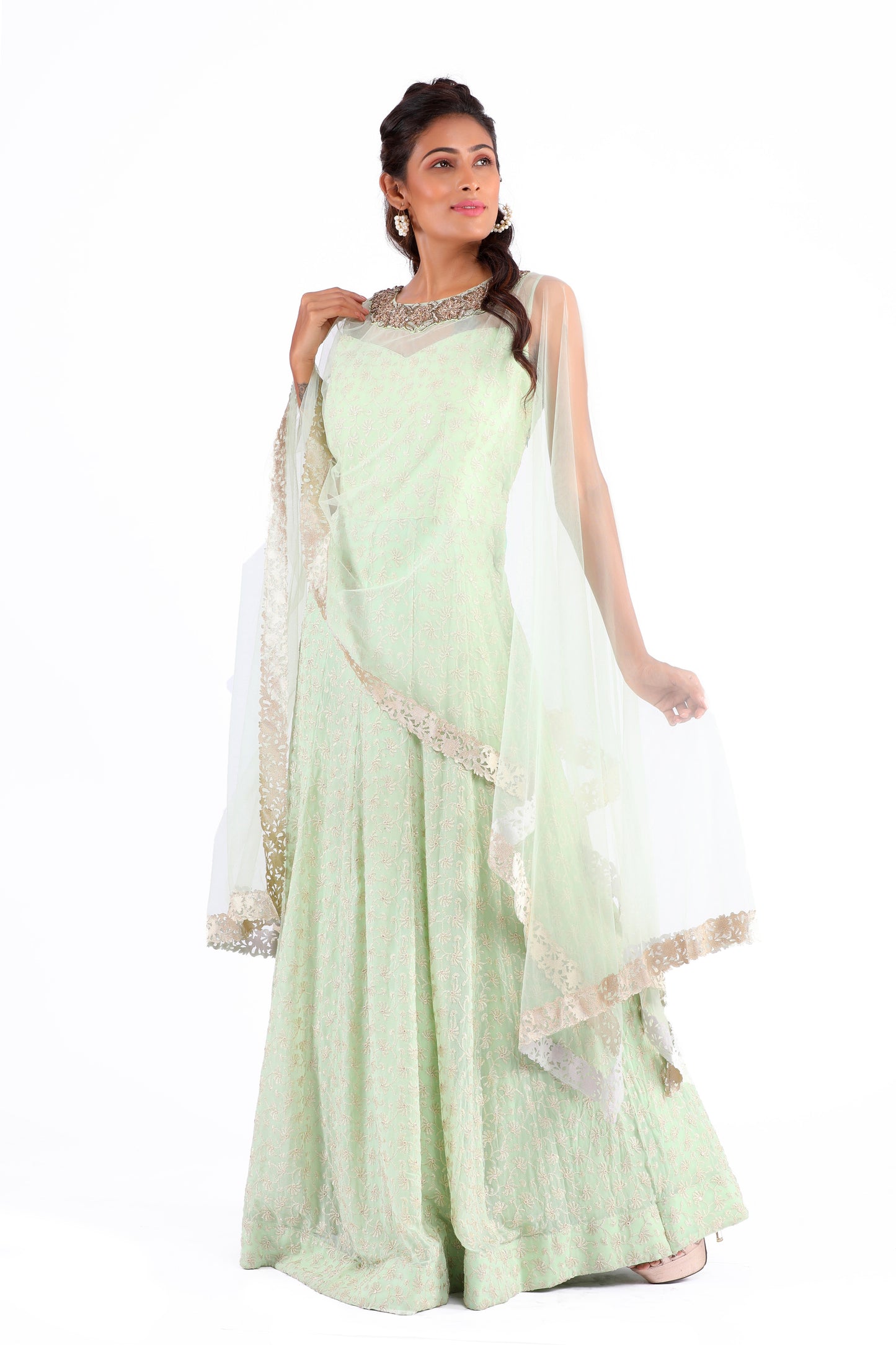 Aalia Mint Long Dress