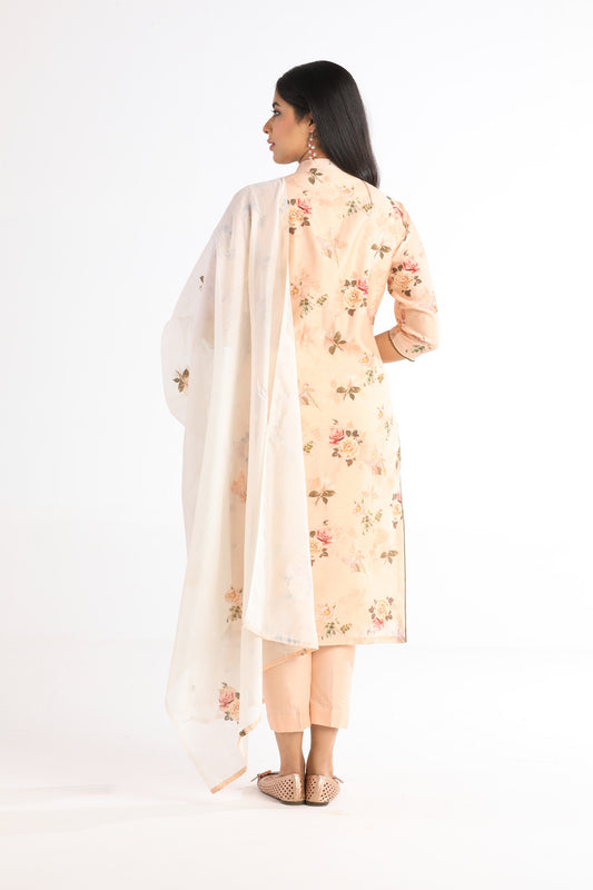 Sahana Peach Silk Kurta Set