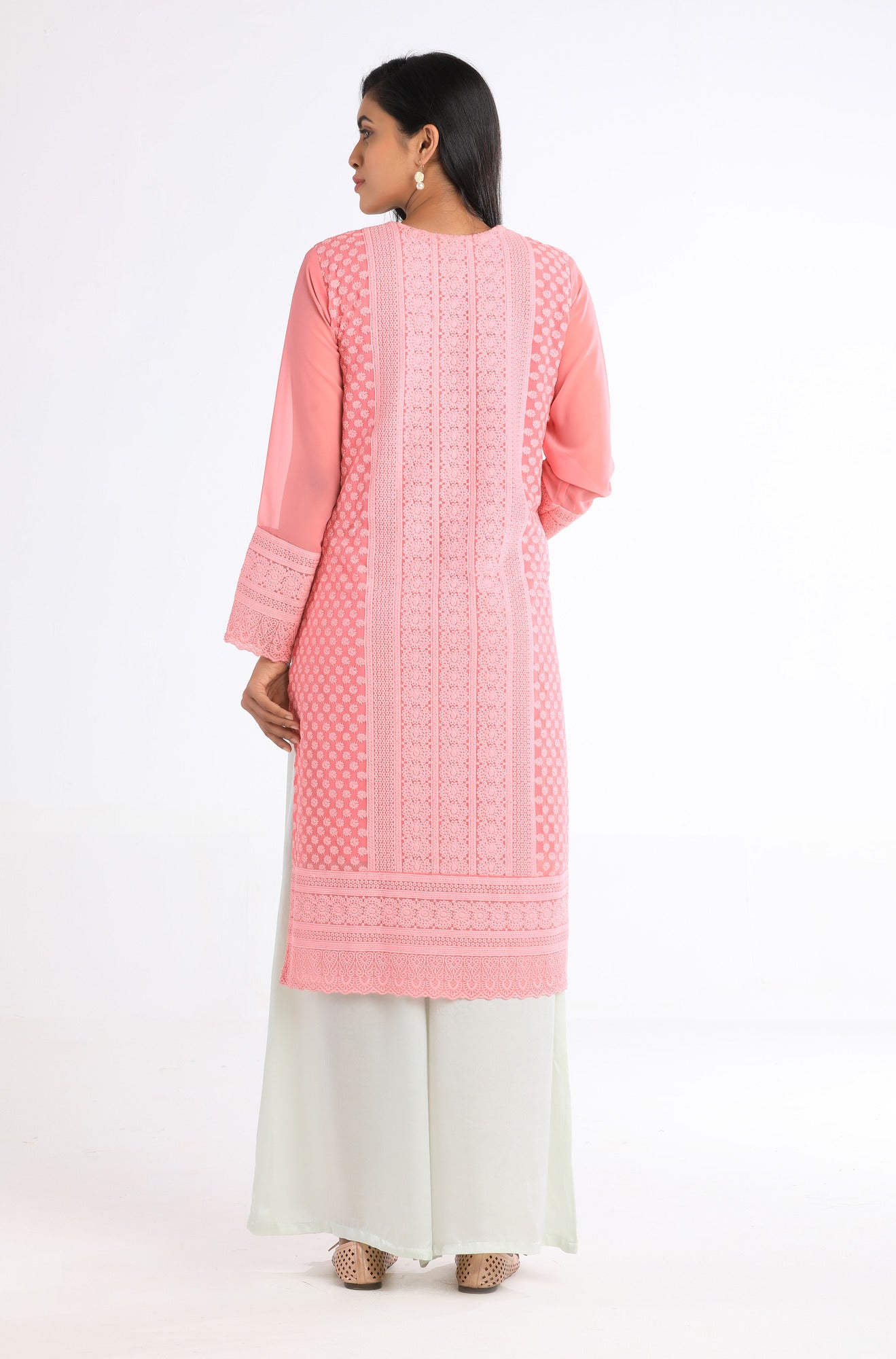 Saira Pink Hand Embroidered Kurta