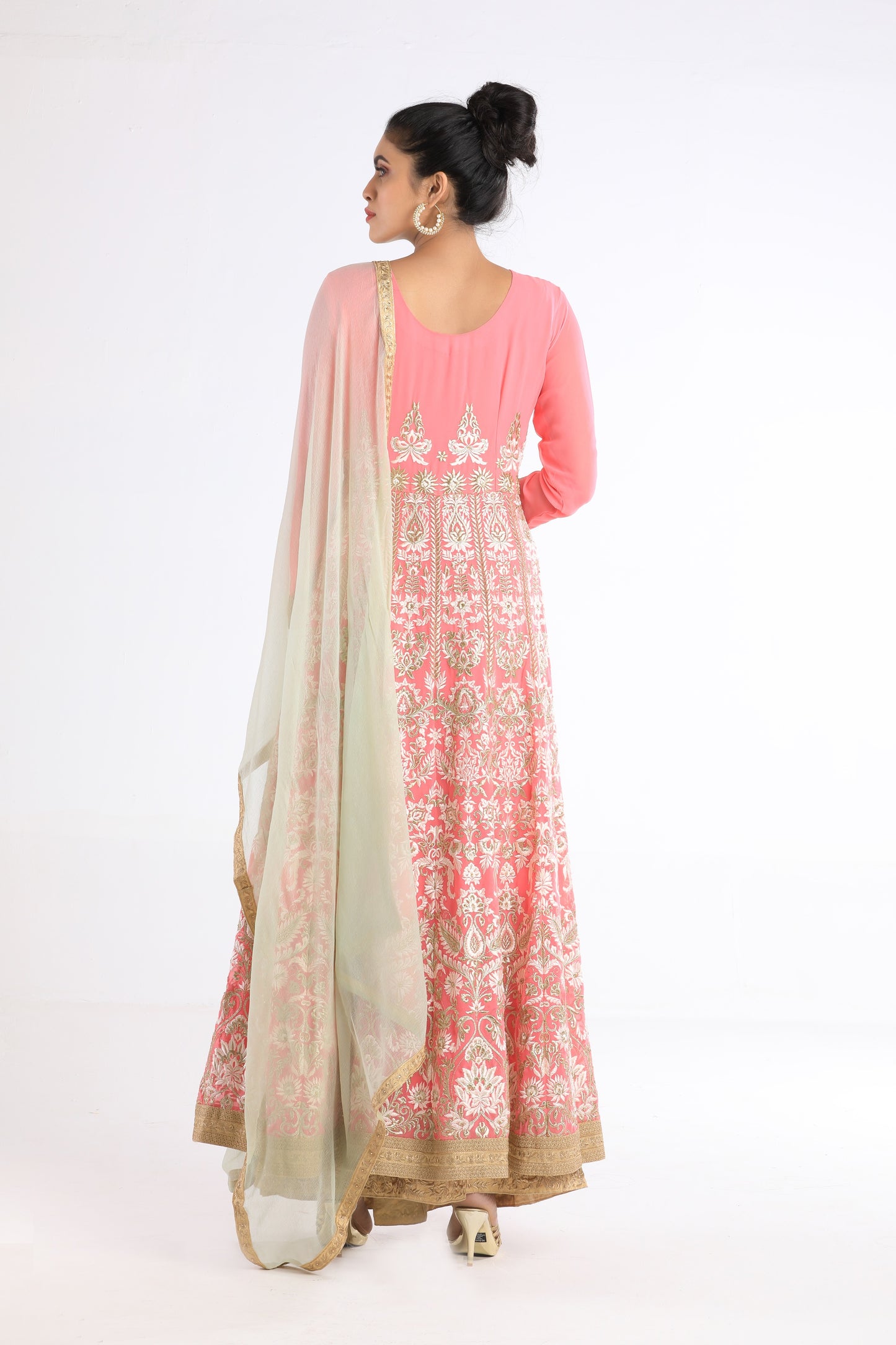 Saheli Pink and Green Lehenga