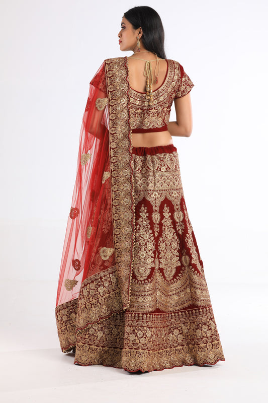 Rani Blood Red Lehenga