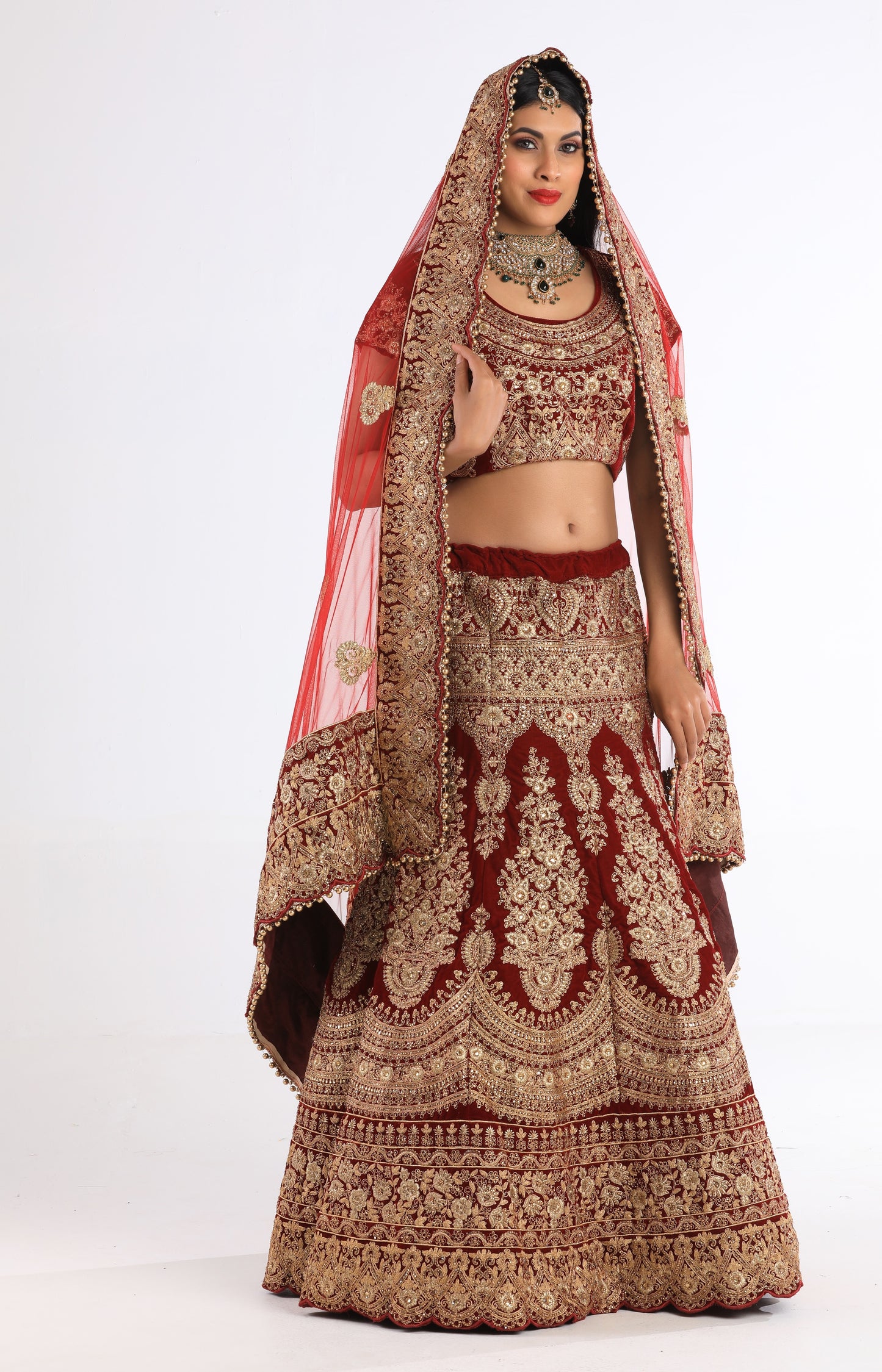 Rani Blood Red Lehenga