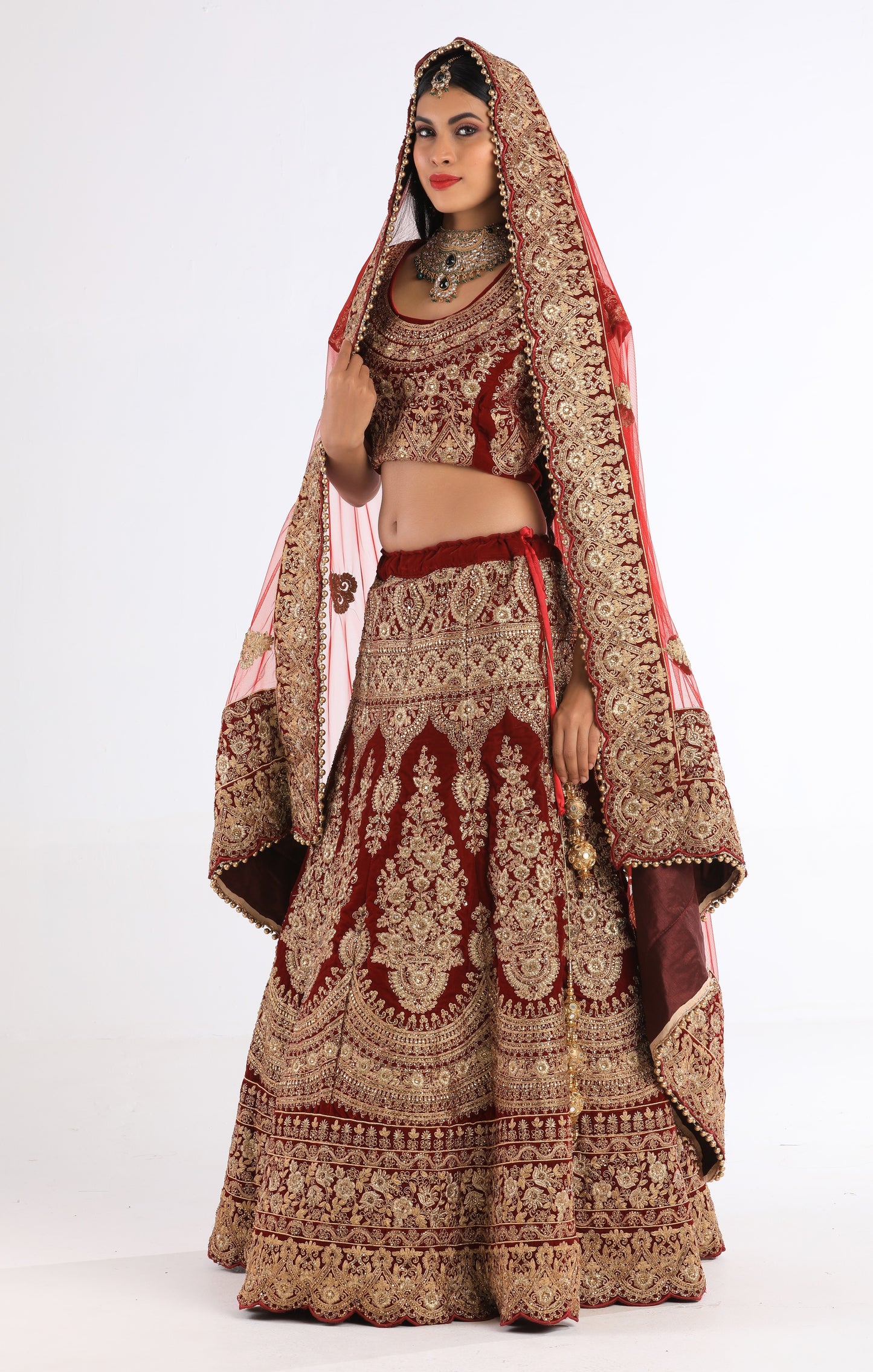 Rani Blood Red Lehenga