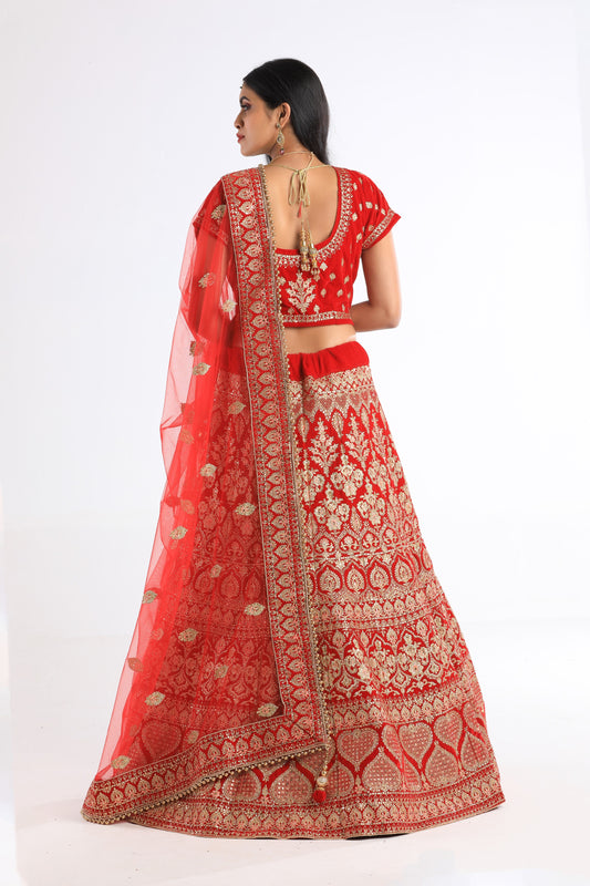 Lekha Red Bridal Lehenga