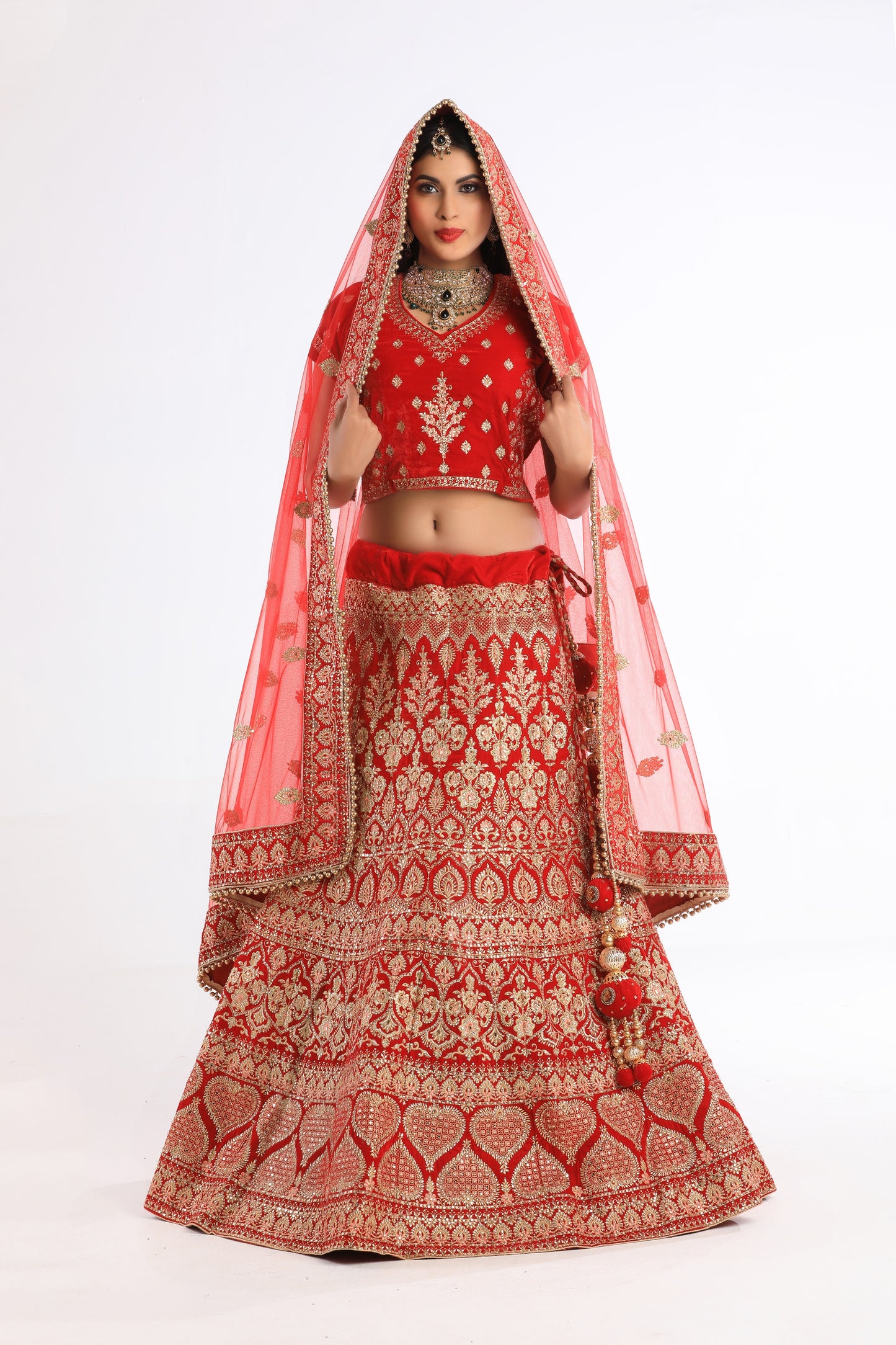 Lekha Red Bridal Lehenga