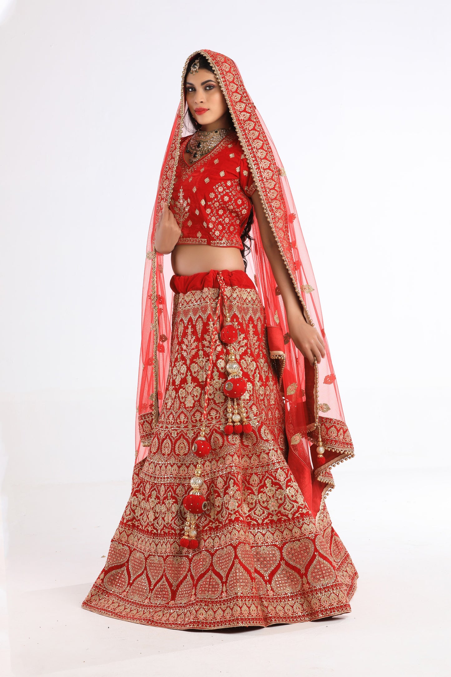 Lekha Red Bridal Lehenga