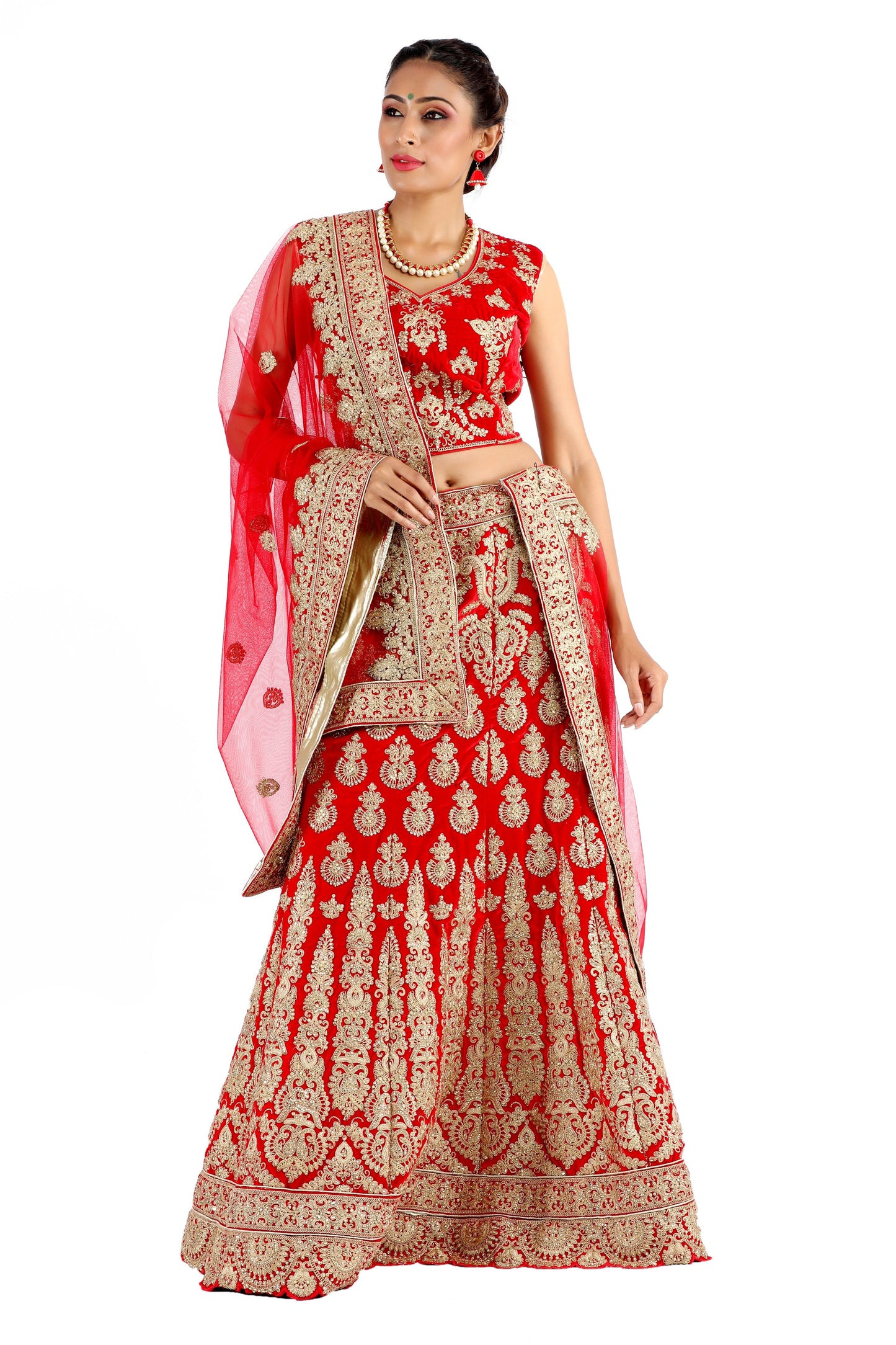 Anvi Red Wedding Lehenga Choli