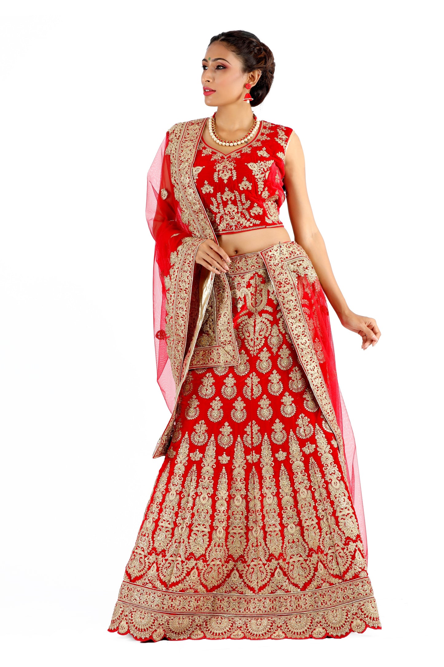Anvi Red Wedding Lehenga Choli