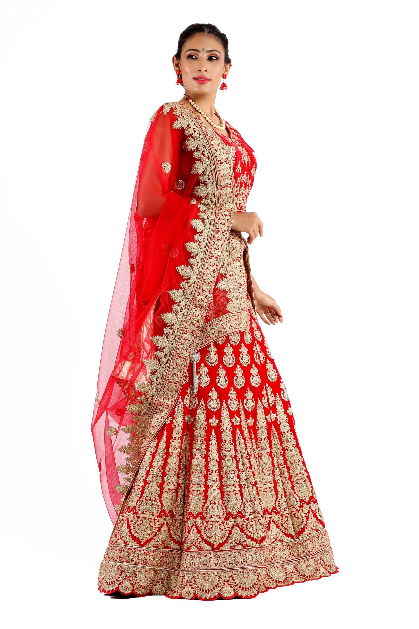 Anvi Red Wedding Lehenga Choli