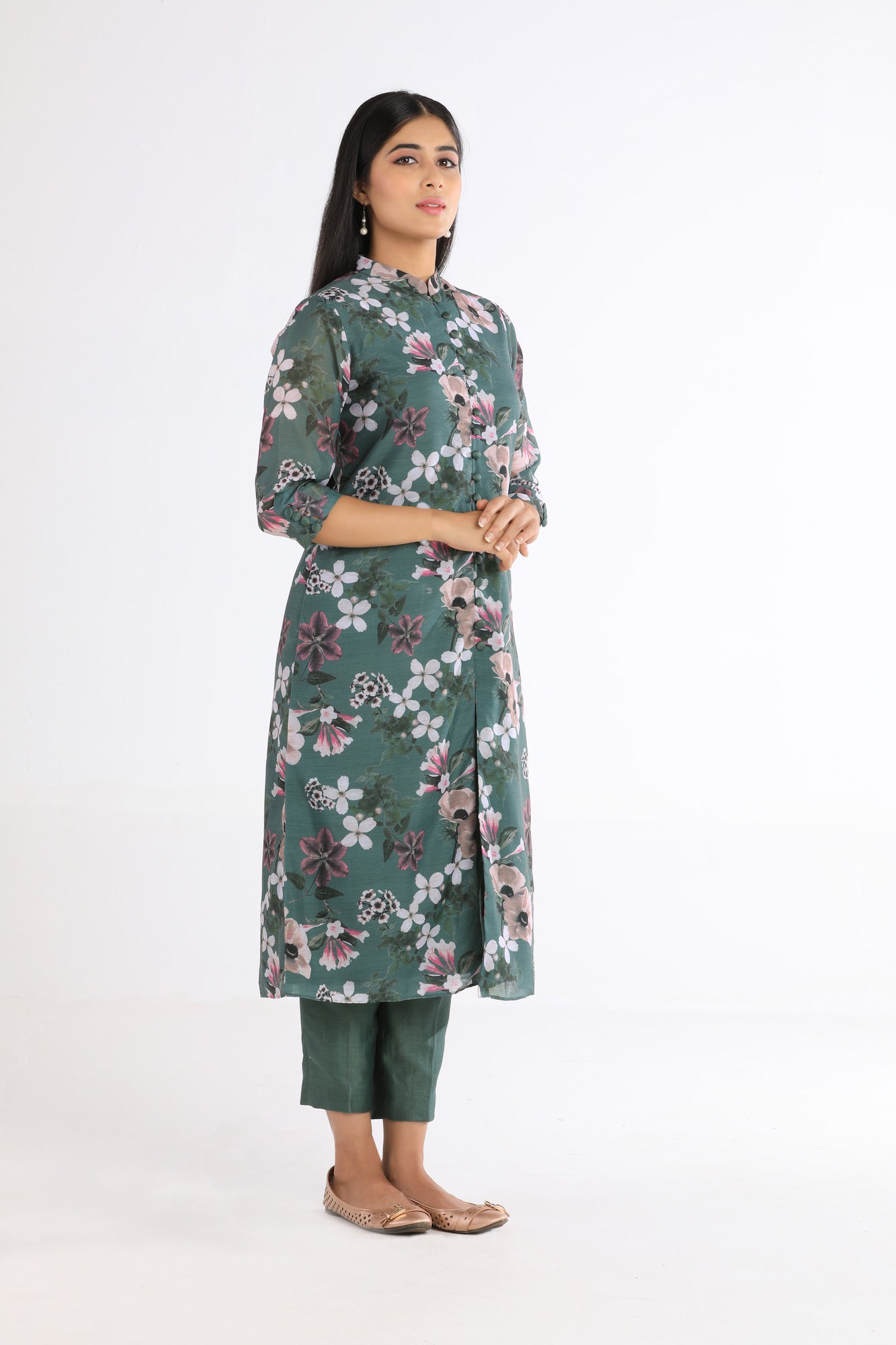 Aria Sea Green Floral Kurta Set