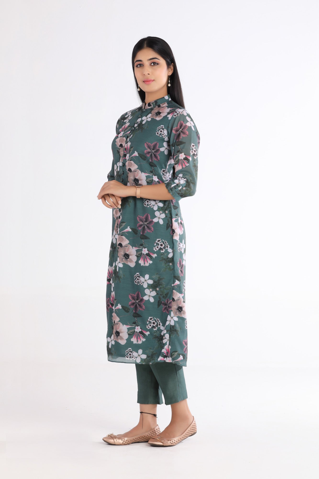 Aria Sea Green Floral Kurta Set