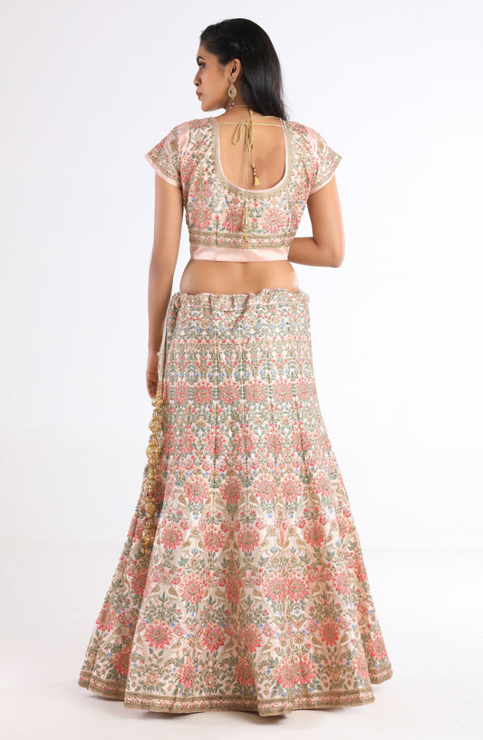 Zarra Blush Pink and White Lehenga