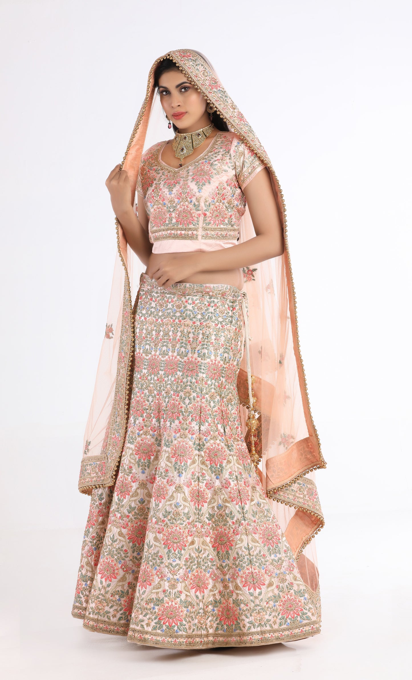 Zarra Blush Pink and White Lehenga