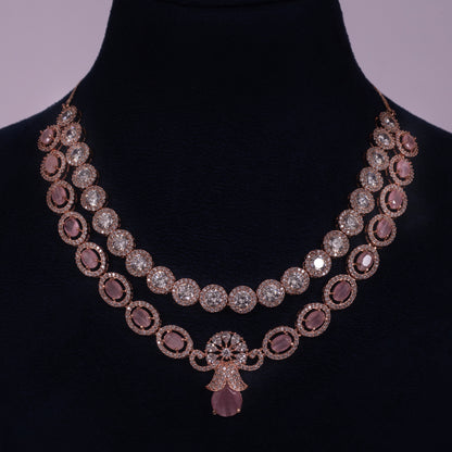 Blush Royale Crystal Bridal Necklace Set