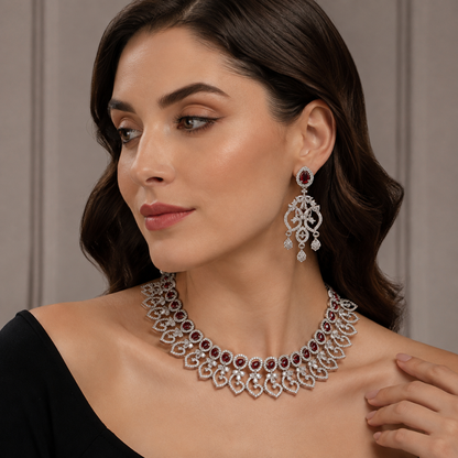 Queen Seraphina Ruby Royale Necklace Set