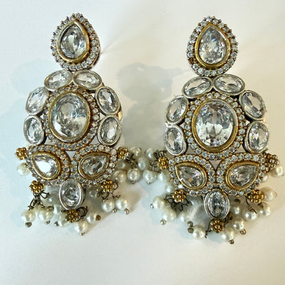 Meena handcrafted kundan necklace and earrings