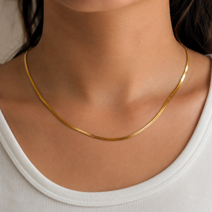 Sleek Gold Snake Link Chain