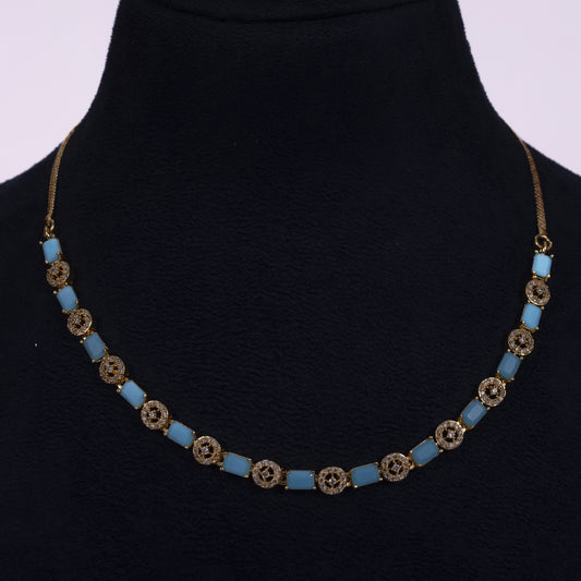 Emerald Green Glow Crystal Link Necklace Set