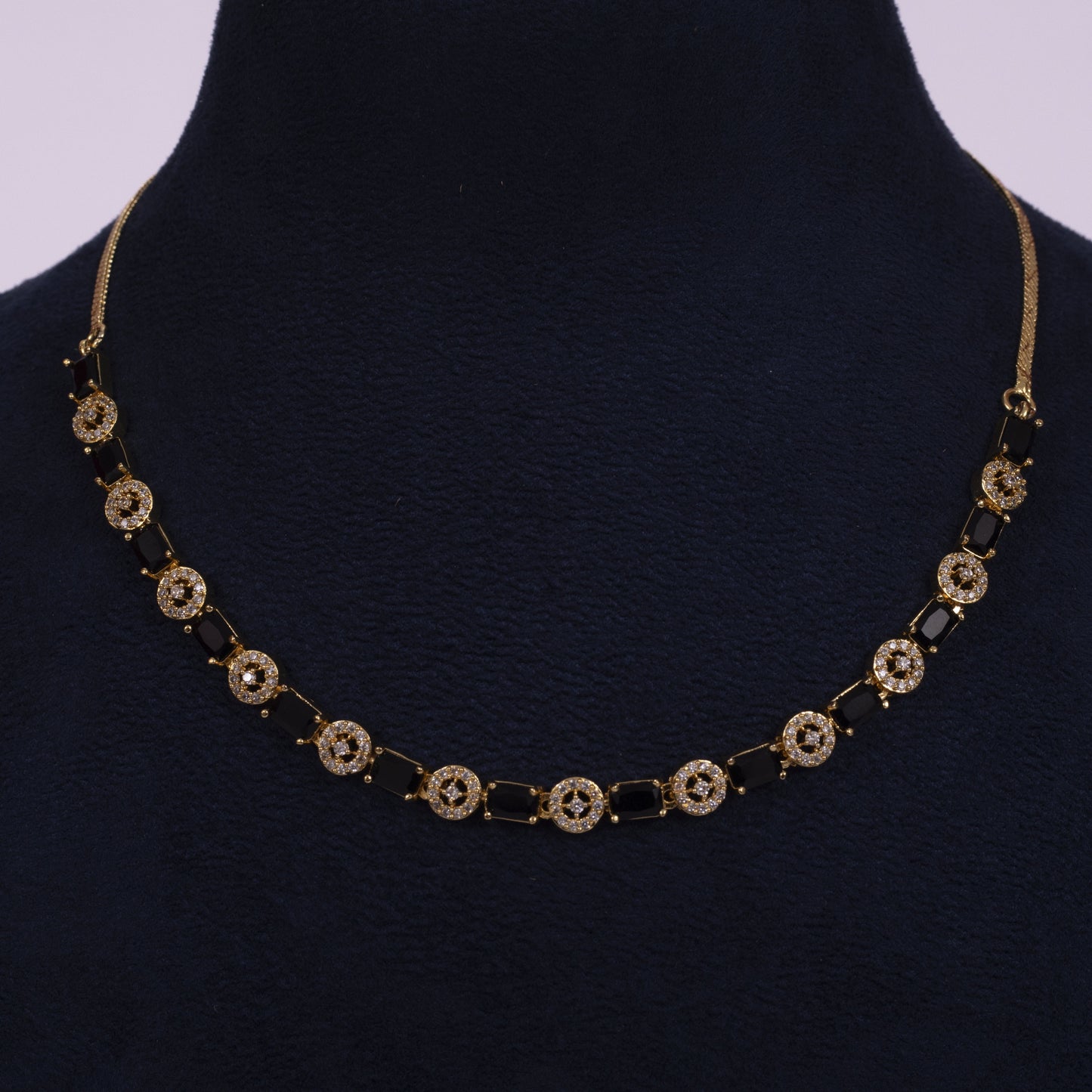 Emerald Green Glow Crystal Link Necklace Set