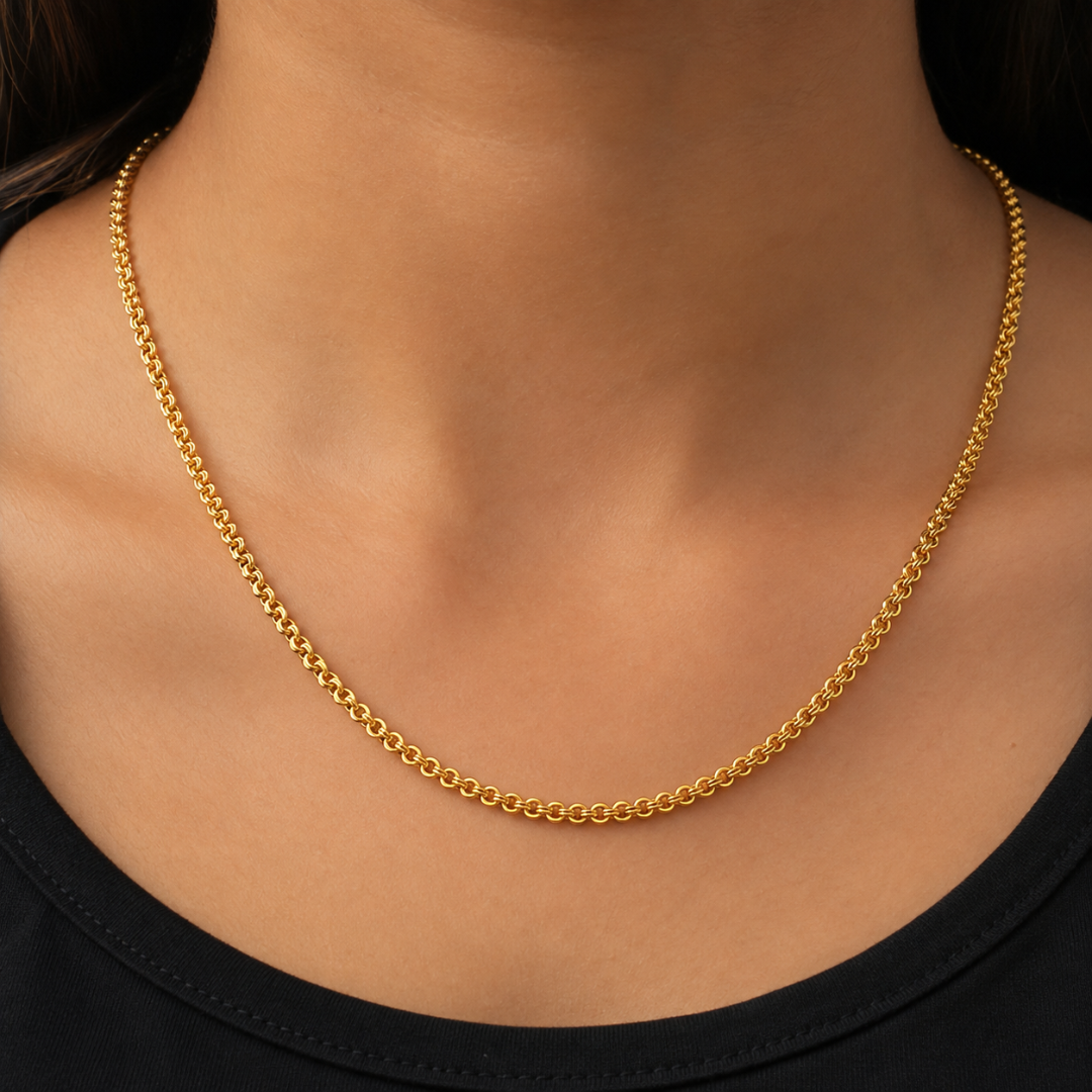 Delicate Gold Spiral Scroll Link Chain